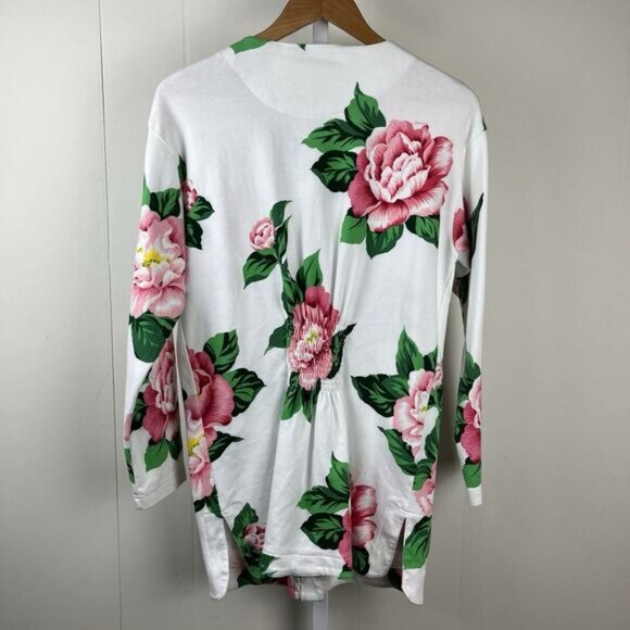 Vintage Adrienne Vittadini Cardigan Jacket Top Womens Small Rose Floral Print - Picture 5 of 6